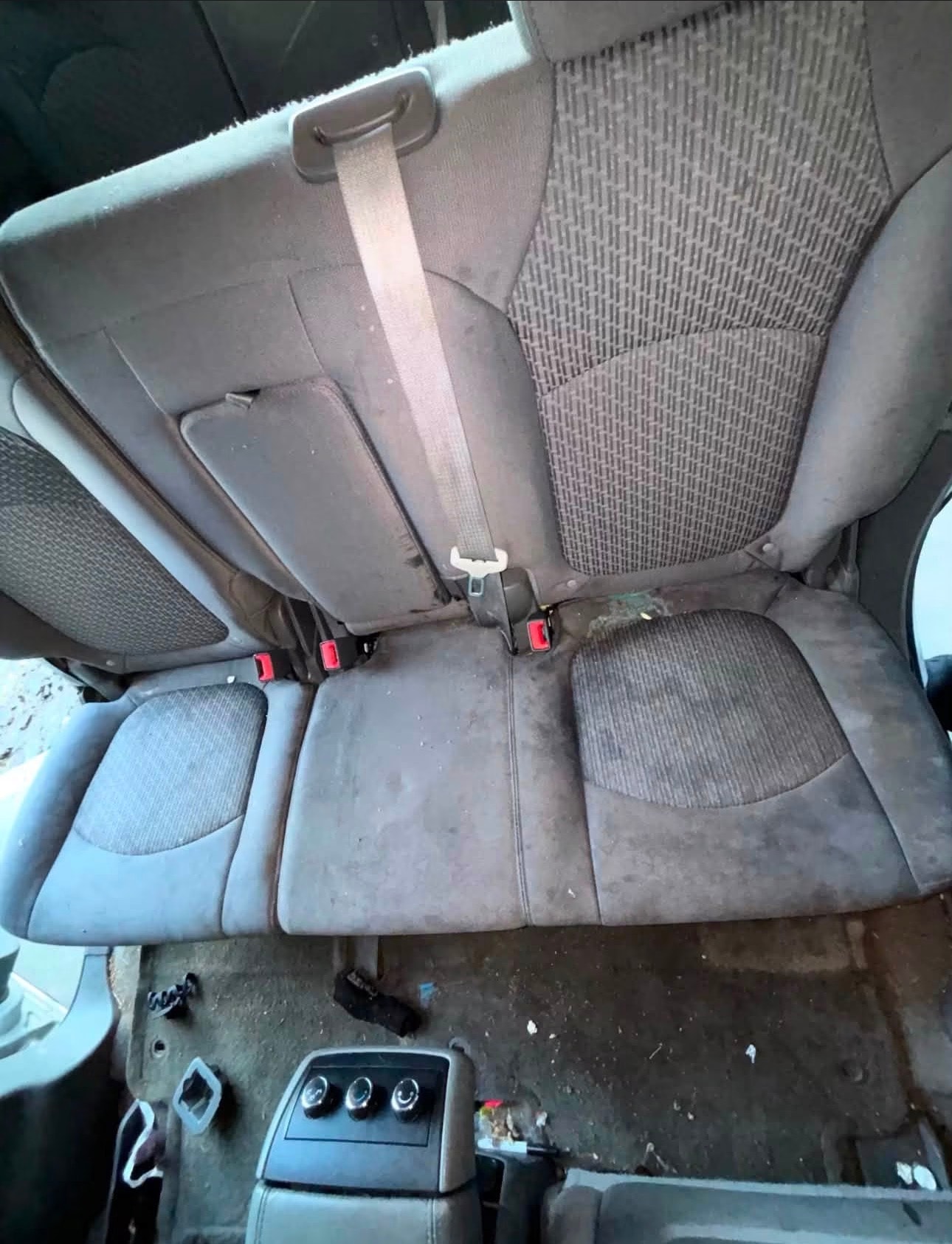Before detailing — dirty back seat interior